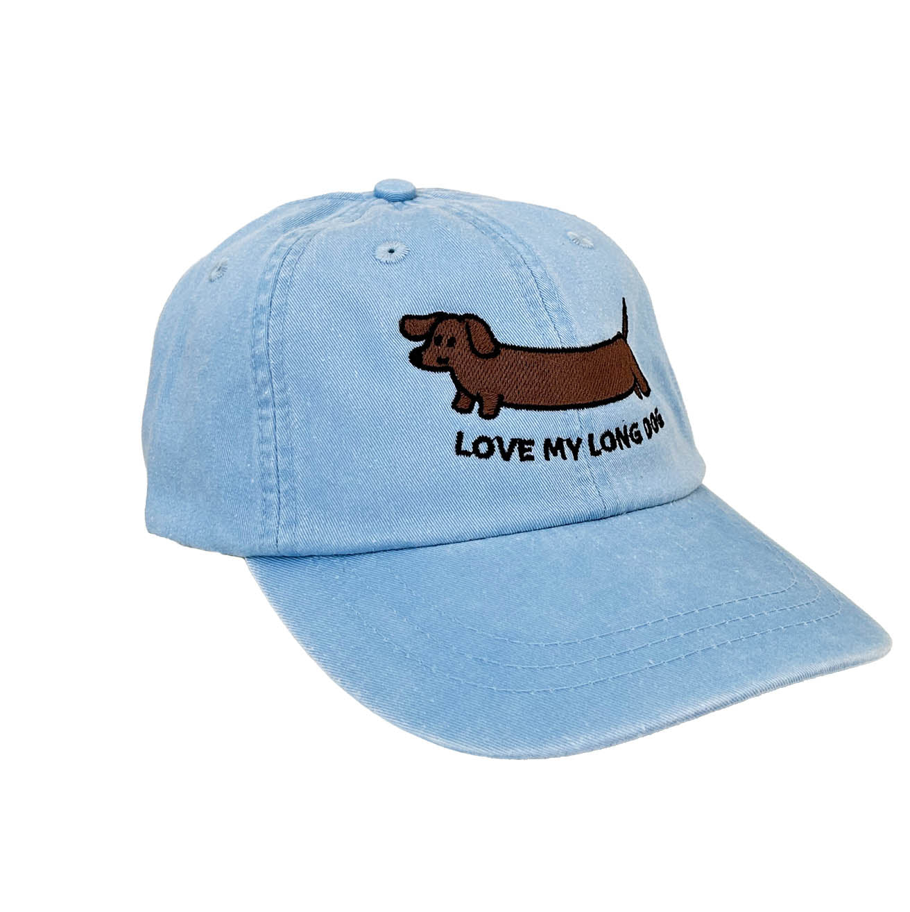 Doxie: Love My Long Dog Dad Hat | Baby Blue