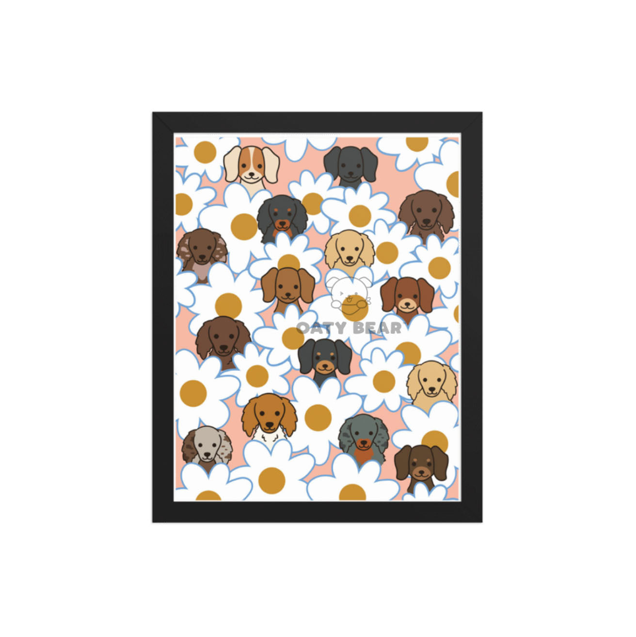 Art Print | Floral Doxie & Daisy | 11x14