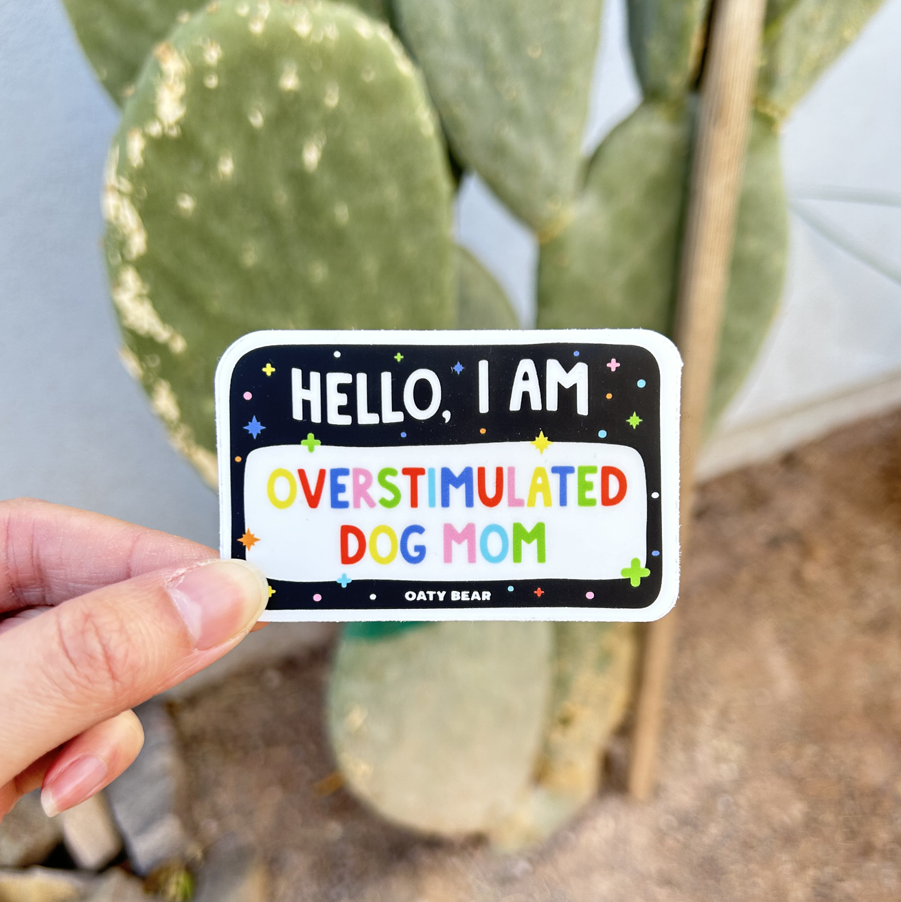 Overstimulated Dog Mom Vinyl Sticker