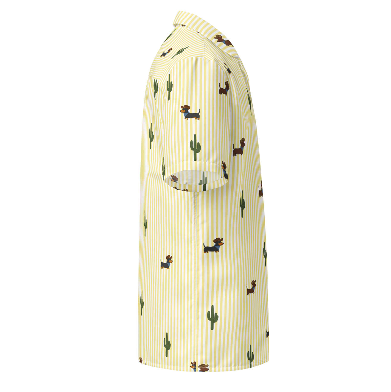 Doxie Cowboy Desert Unisex button shirt | Light Yellow Stripe