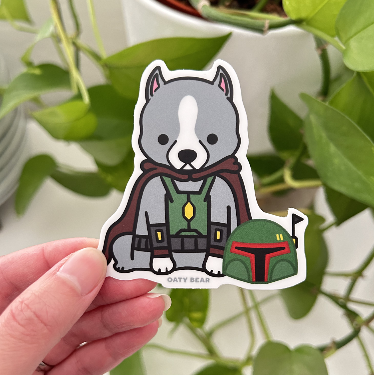 Star Paws Pittie Fett Vinyl Sticker