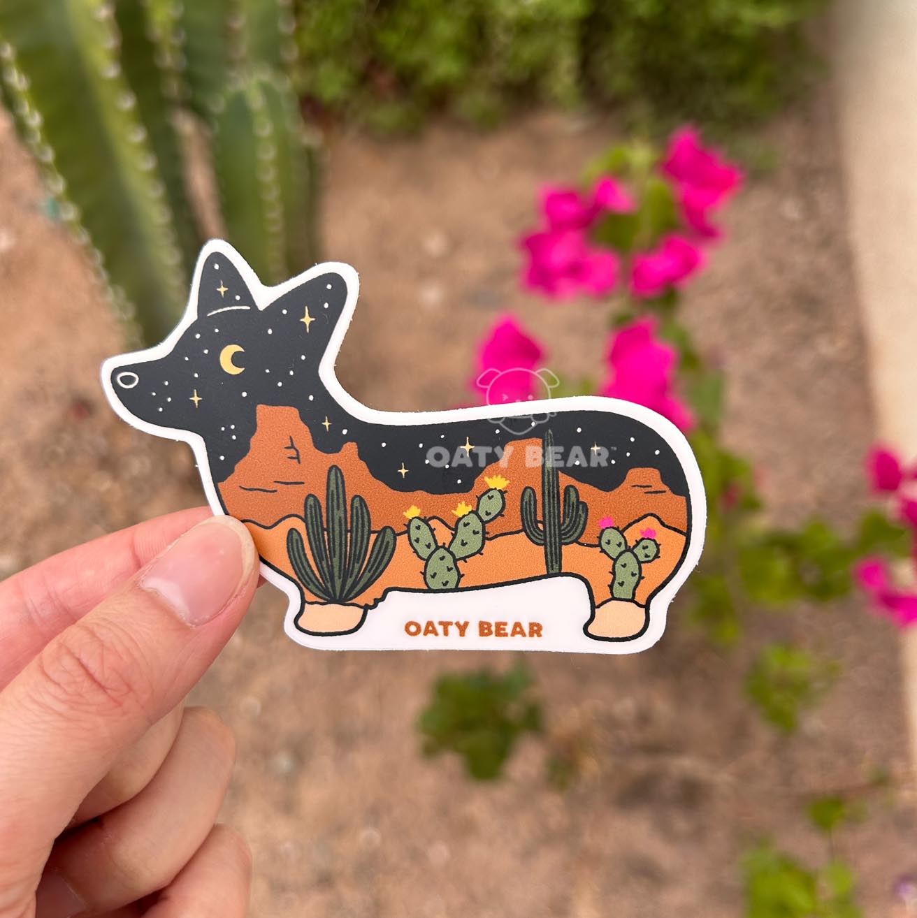 Corgi Desertscape Vinyl Sticker