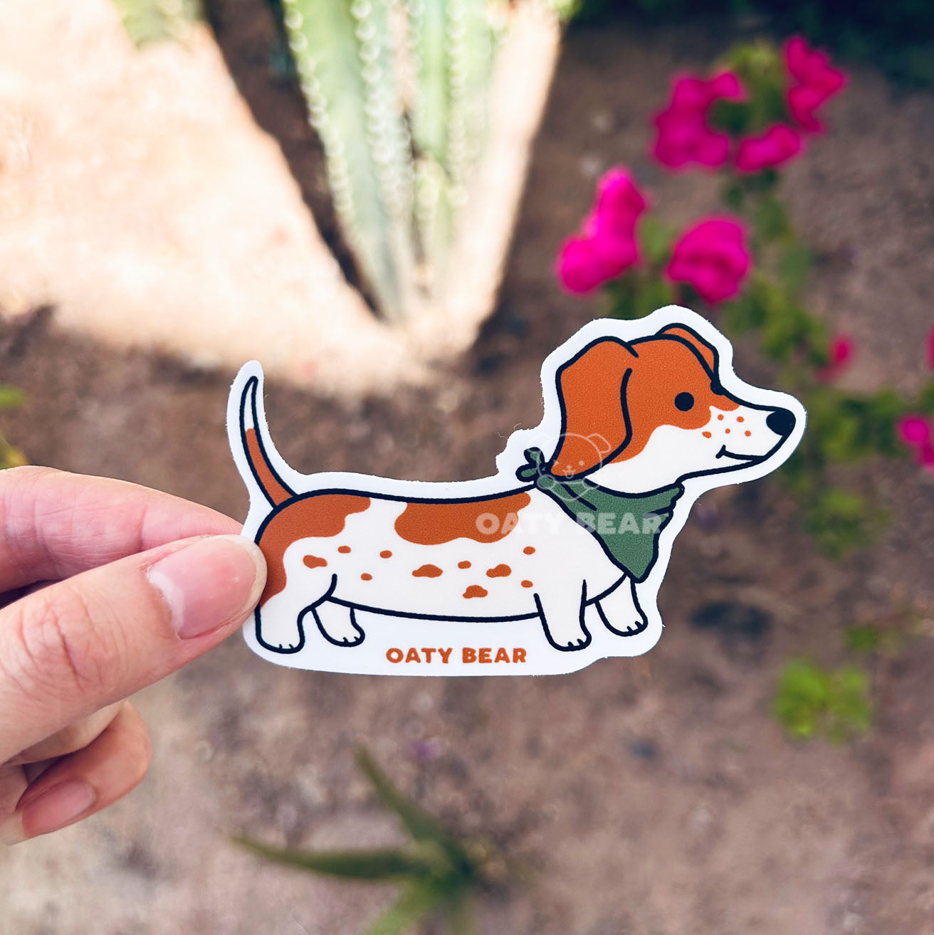 Doxie Piebald Vinyl Sticker
