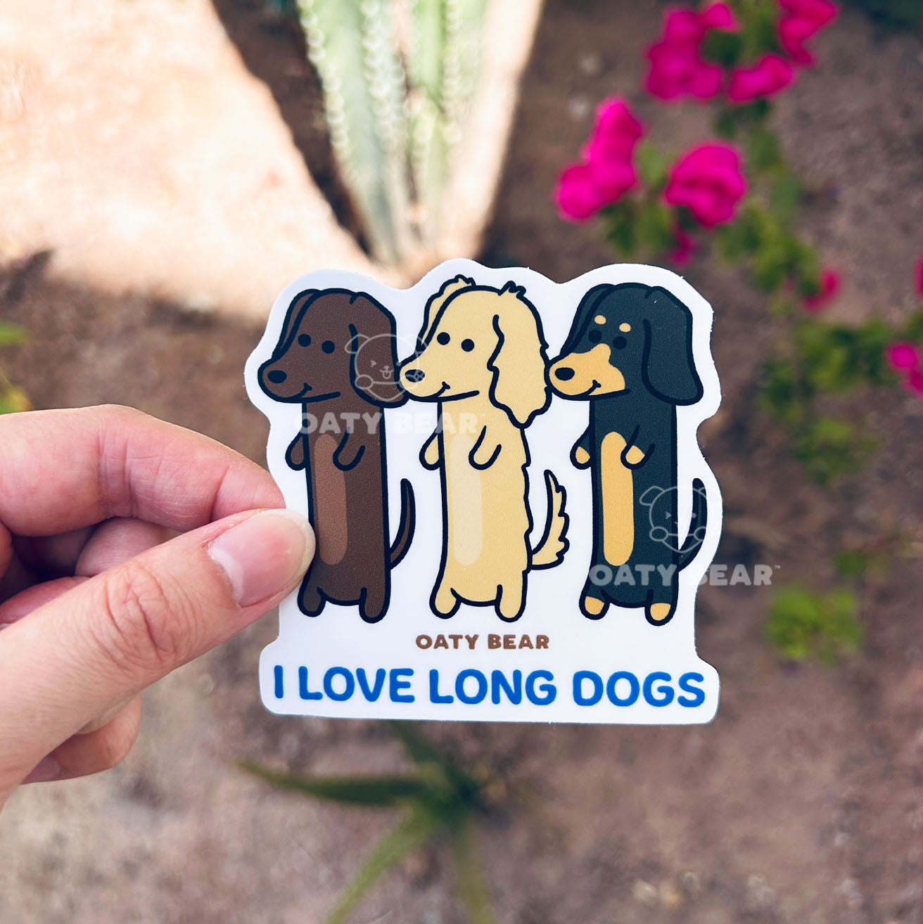 Doxie I Love Long Dogs Vinyl Sticker