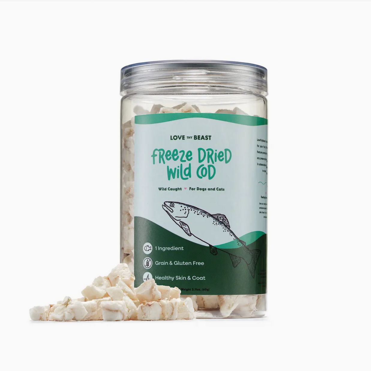Love Thy Beast - Freeze Dried Wild Cod Cat & Dog Treats 3oz
