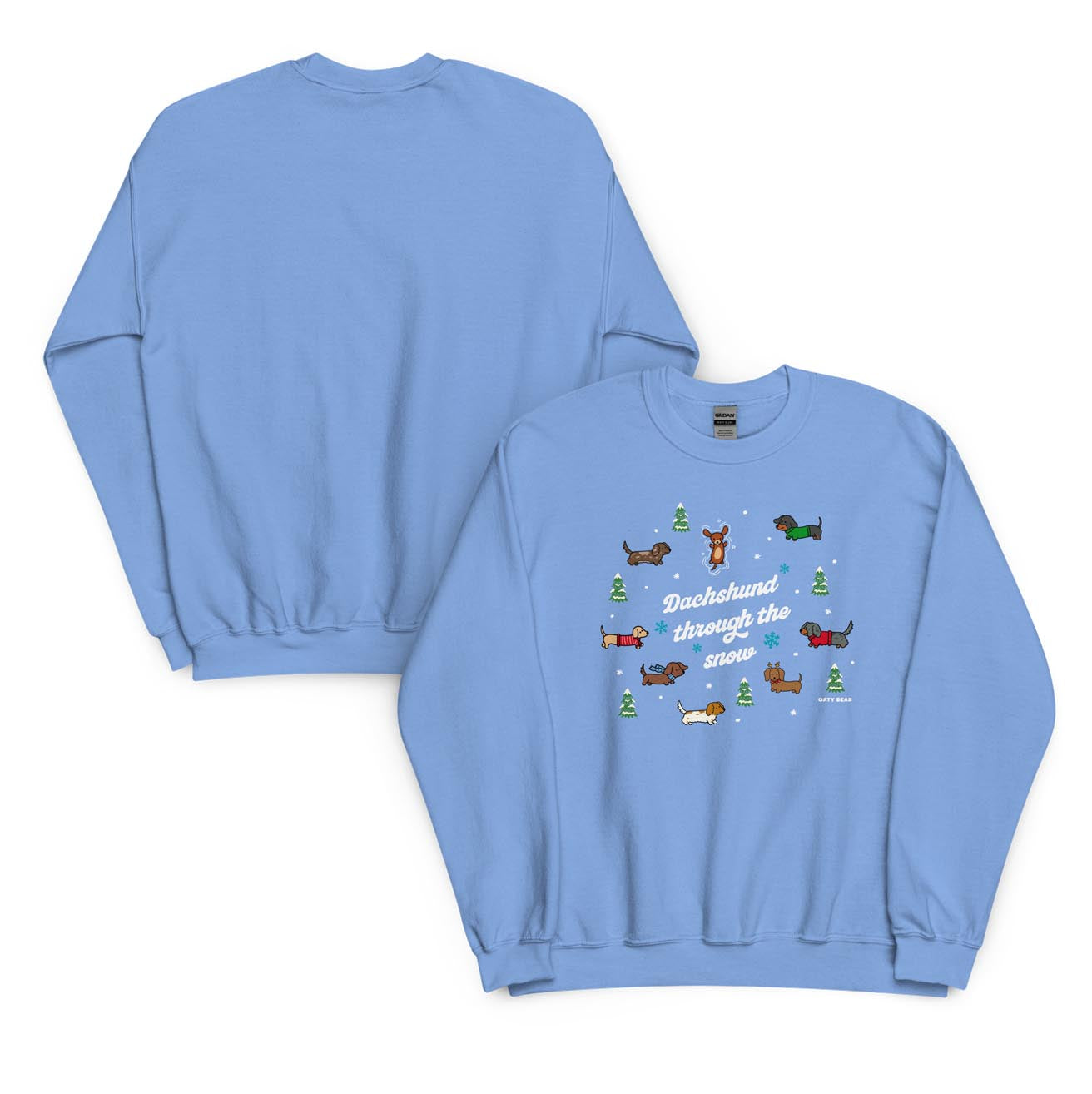 Dachshund Through the SNow Unisex Sweatshirt | Carolina Blue
