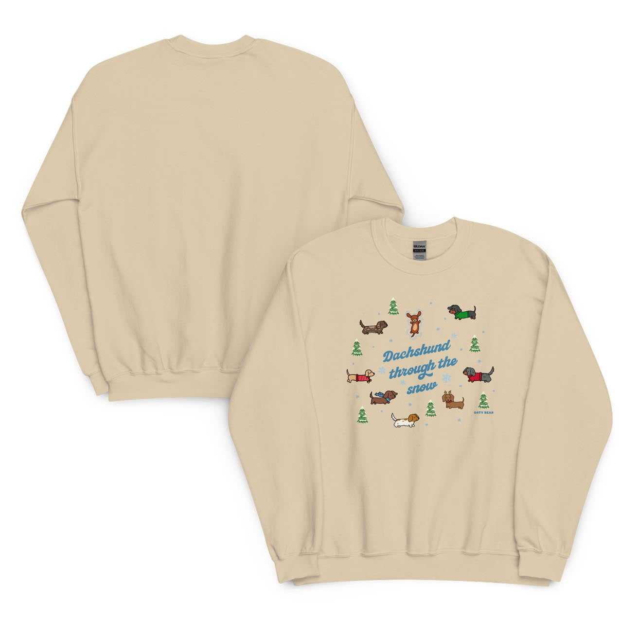 Dachshund Through the Snow Unisex Sweatshirt | Sand