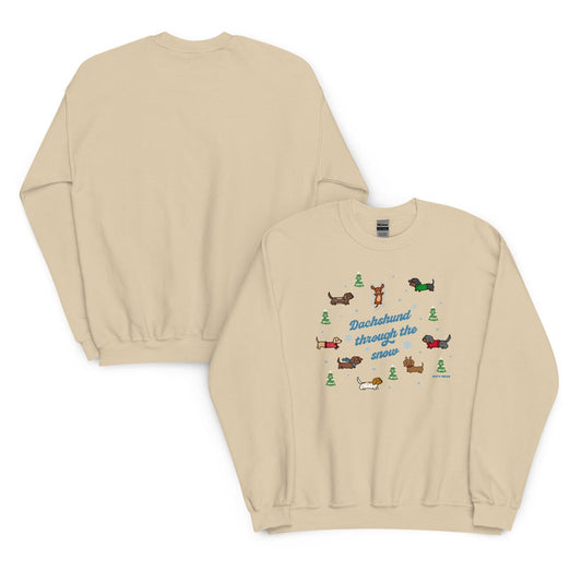 Dachshund Through the Snow Unisex Sweatshirt | Sand