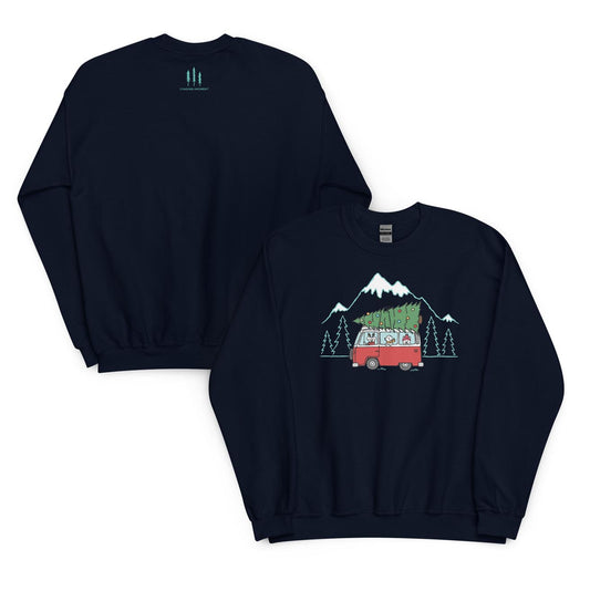 Holiday Van Dog Adventure Unisex Sweatshirt | Navy