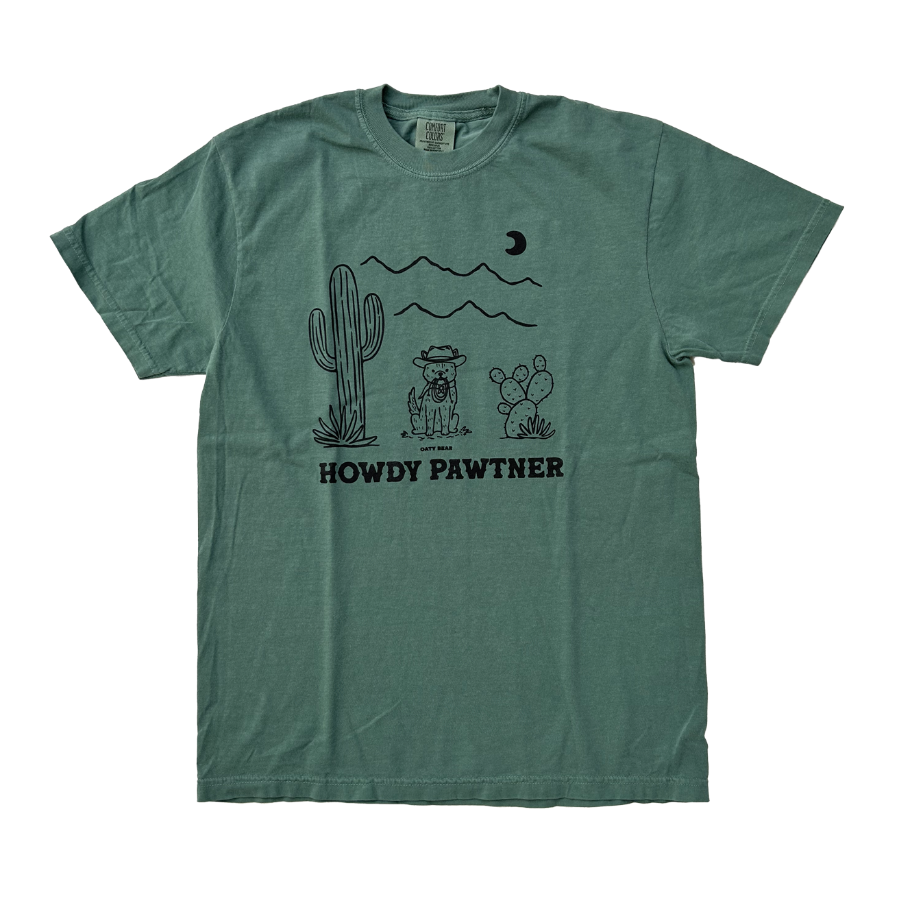 Howdy Pawtner Comfort Colors T-shirt | Light Green