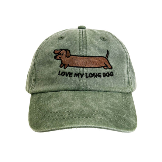 Doxie: Love My Long Dog Dad Hat | Spruce Green