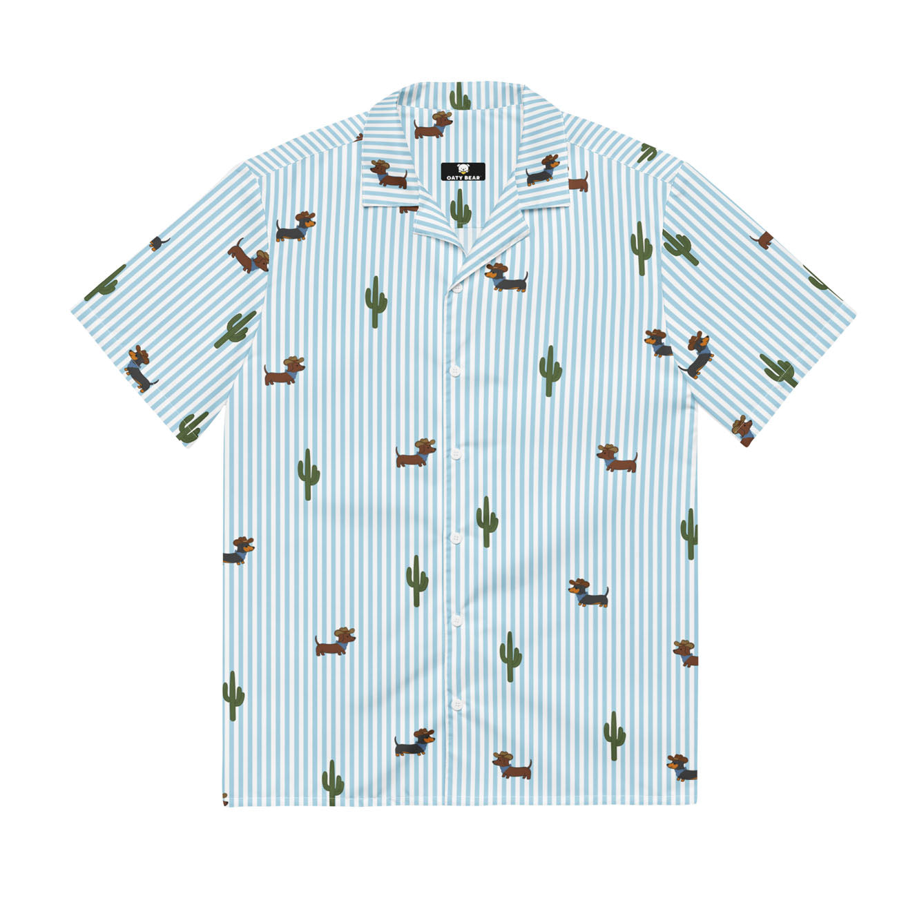 Doxie Cowboy Desert Unisex button shirt | Blue Stripe
