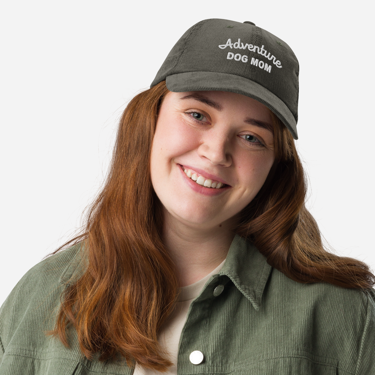 Adventure Dog Mom Corduroy Hat | Olive