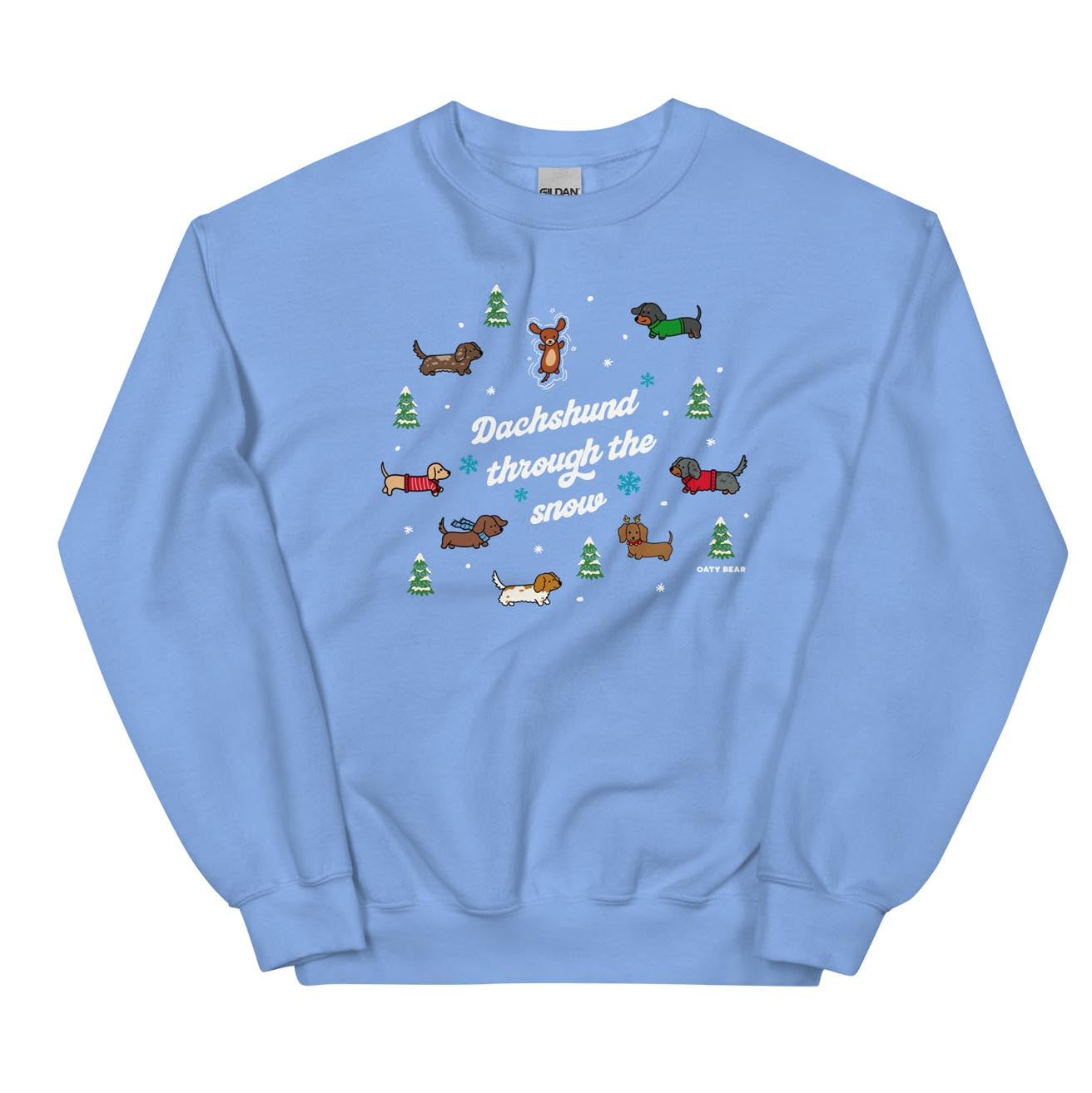 Dachshund Through the SNow Unisex Sweatshirt | Carolina Blue
