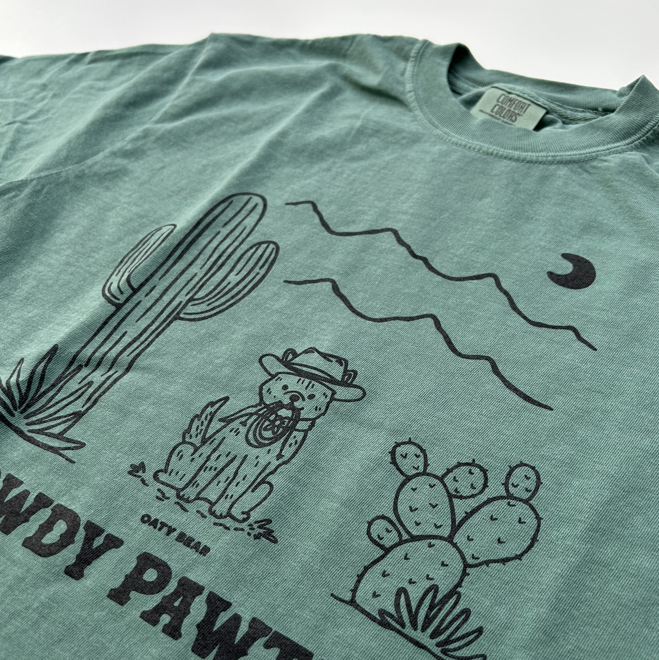 Howdy Pawtner Comfort Colors T-shirt | Light Green