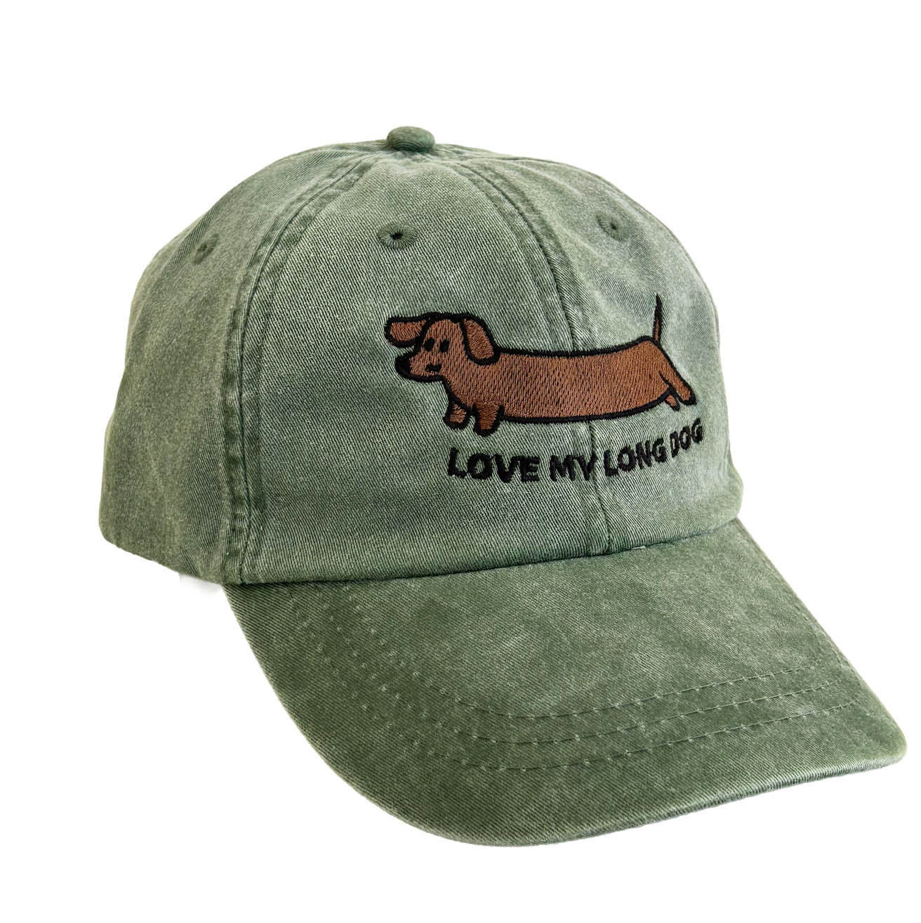 Doxie: Love My Long Dog Dad Hat | Spruce Green