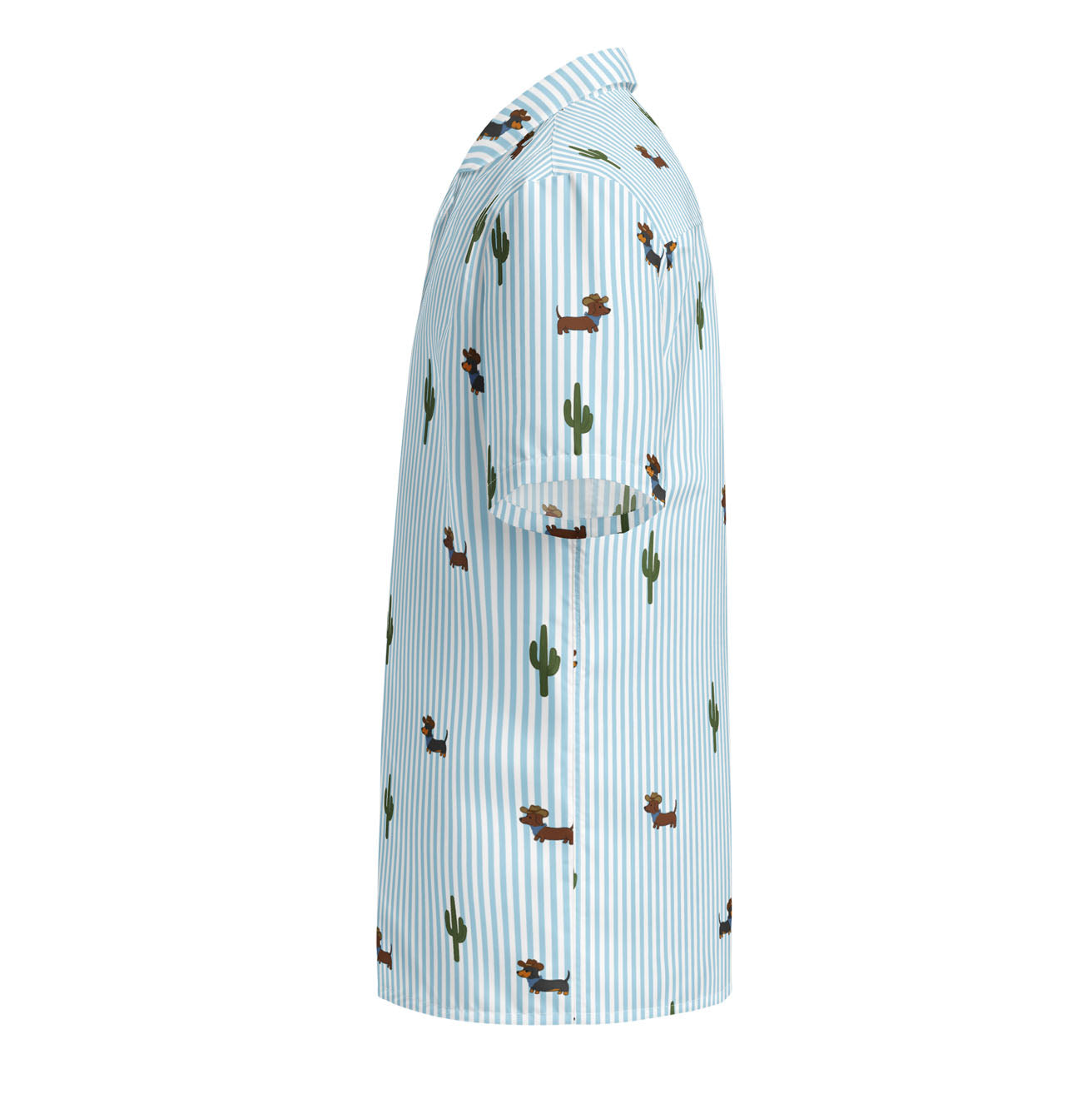 Doxie Cowboy Desert Unisex button shirt | Blue Stripe