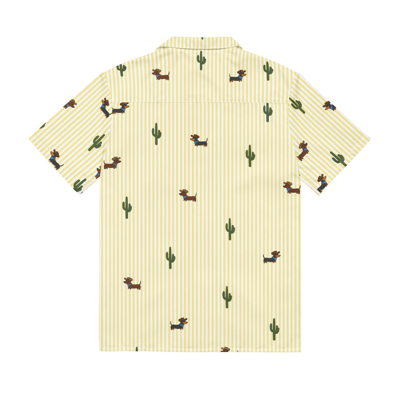 Doxie Cowboy Desert Unisex button shirt | Light Yellow Stripe