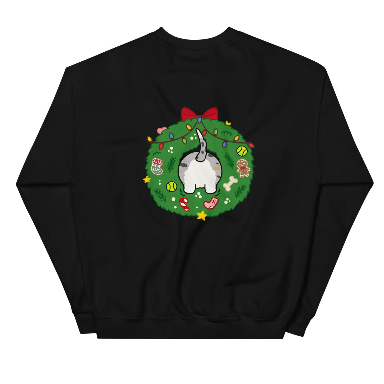 Holiday Wreath Corgi Blue Merle Unisex Sweatshirt | Black