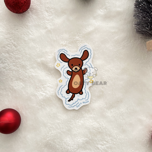 Winter Dachshund Snow Vinyl Sticker