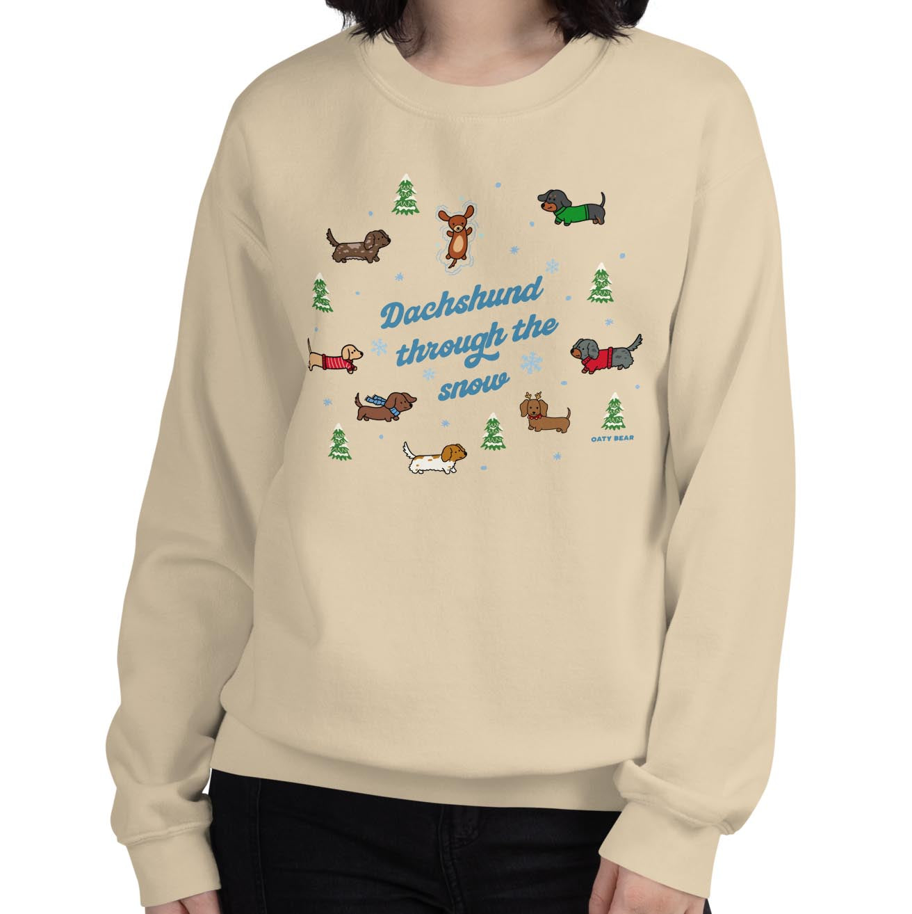 Dachshund Through the Snow Unisex Sweatshirt | Sand
