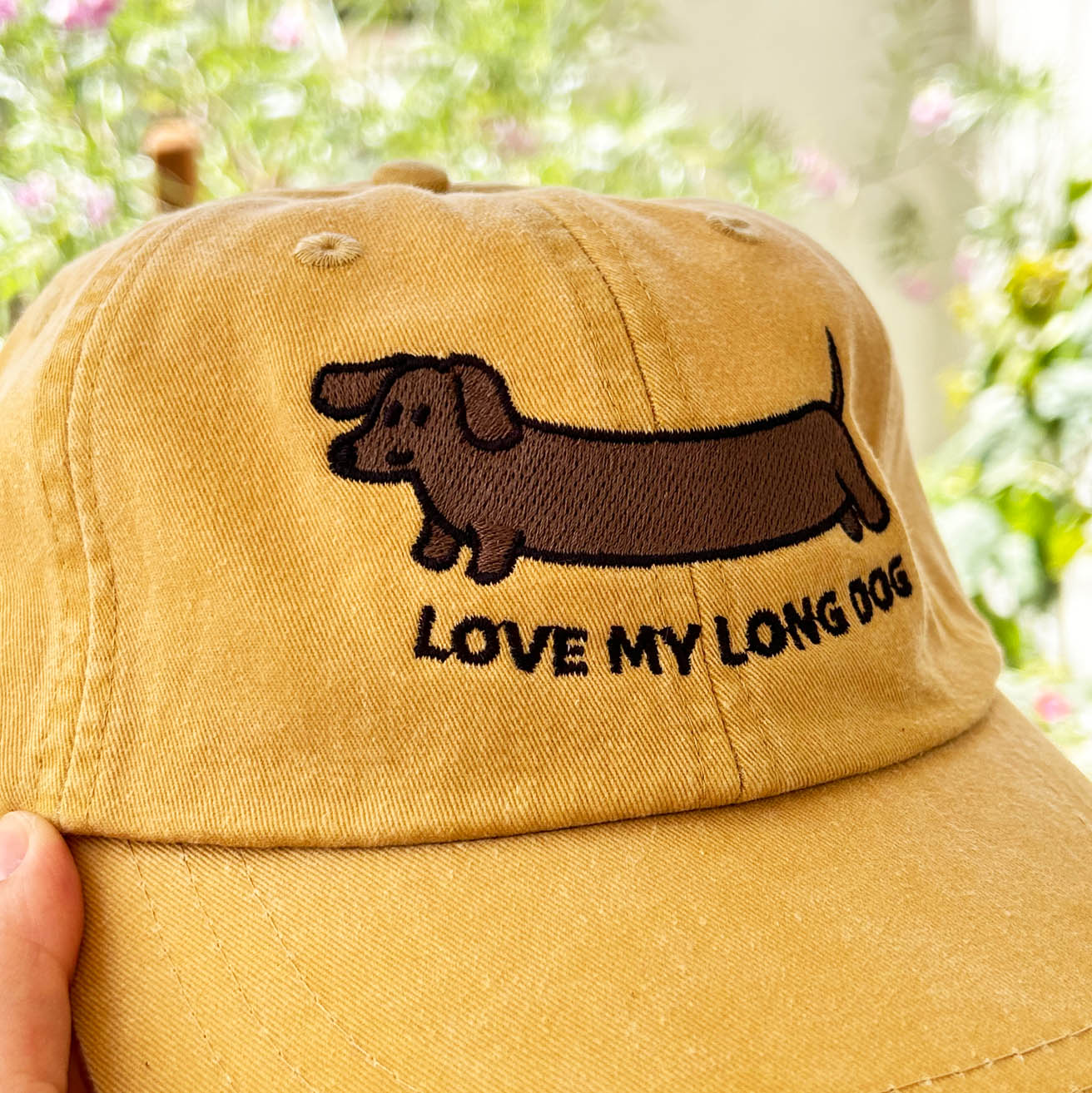 Doxie: Love My Long Dog Dad Hat | Mustard