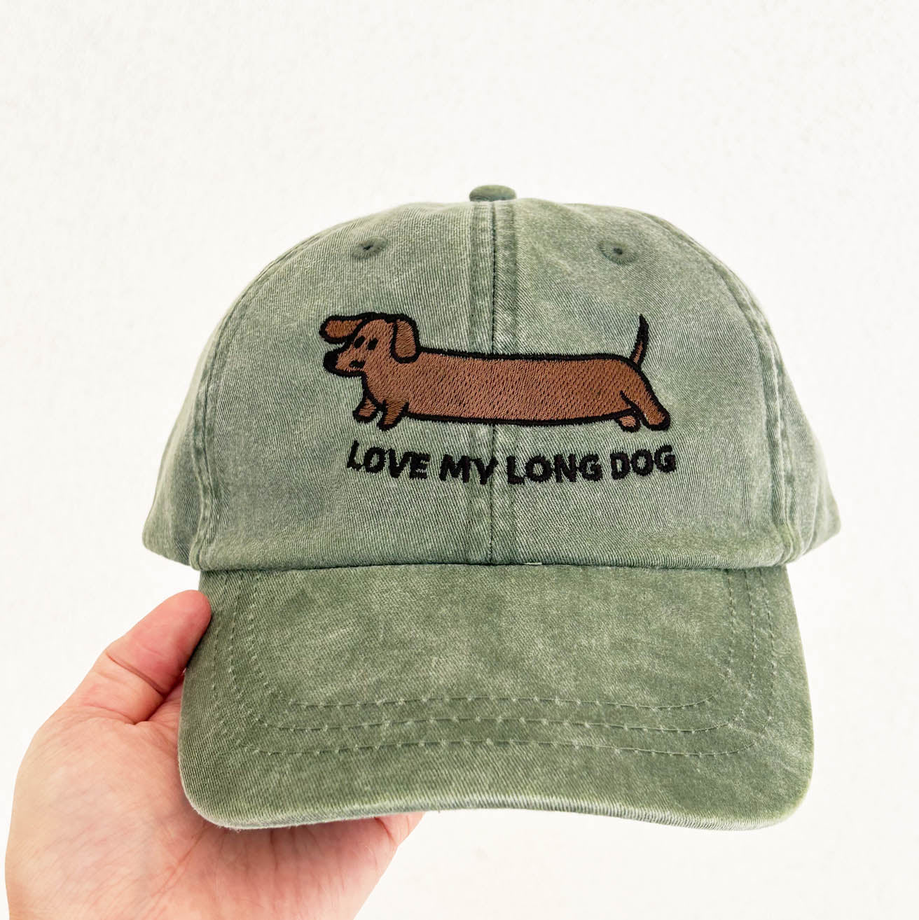 Doxie: Love My Long Dog Dad Hat | Spruce Green