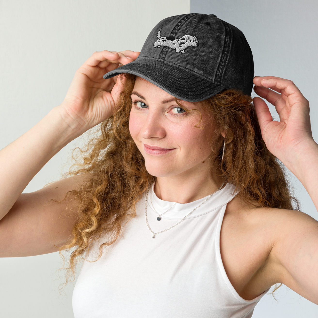 Doxie Longhaired Vintage Cotton Twill Cap | Washed Black