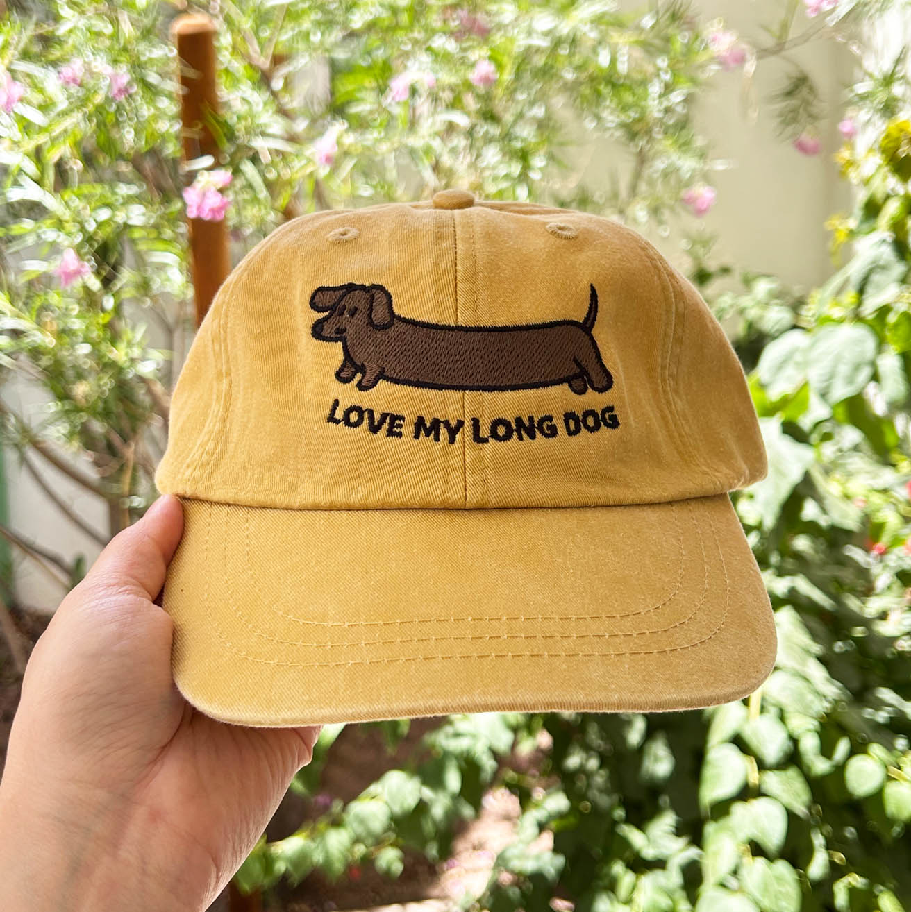 Doxie: Love My Long Dog Dad Hat | Mustard