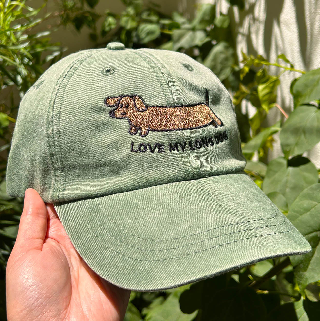 Doxie: Love My Long Dog Dad Hat | Spruce Green