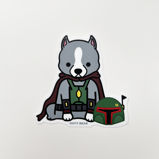 Star Paws Pittie Fett Vinyl Sticker
