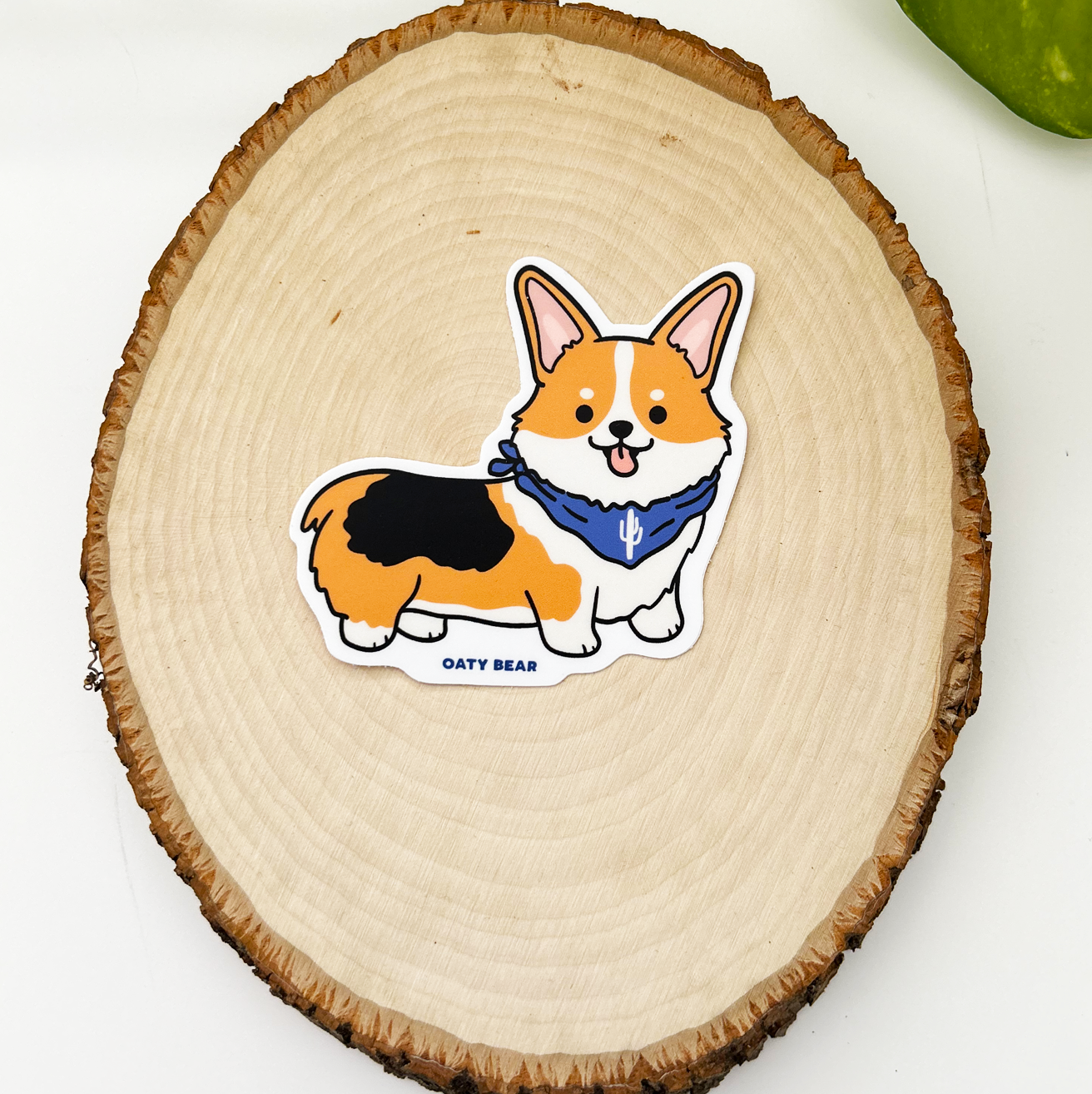Corgi Red Tricolor with Cactus Bandana Vinyl Sticker
