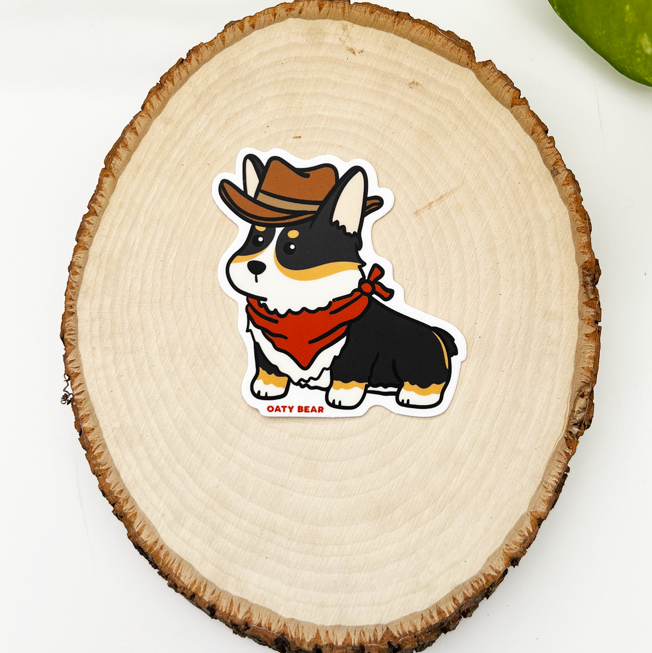 Corgi Cowboy Tricolor Vinyl Sticker