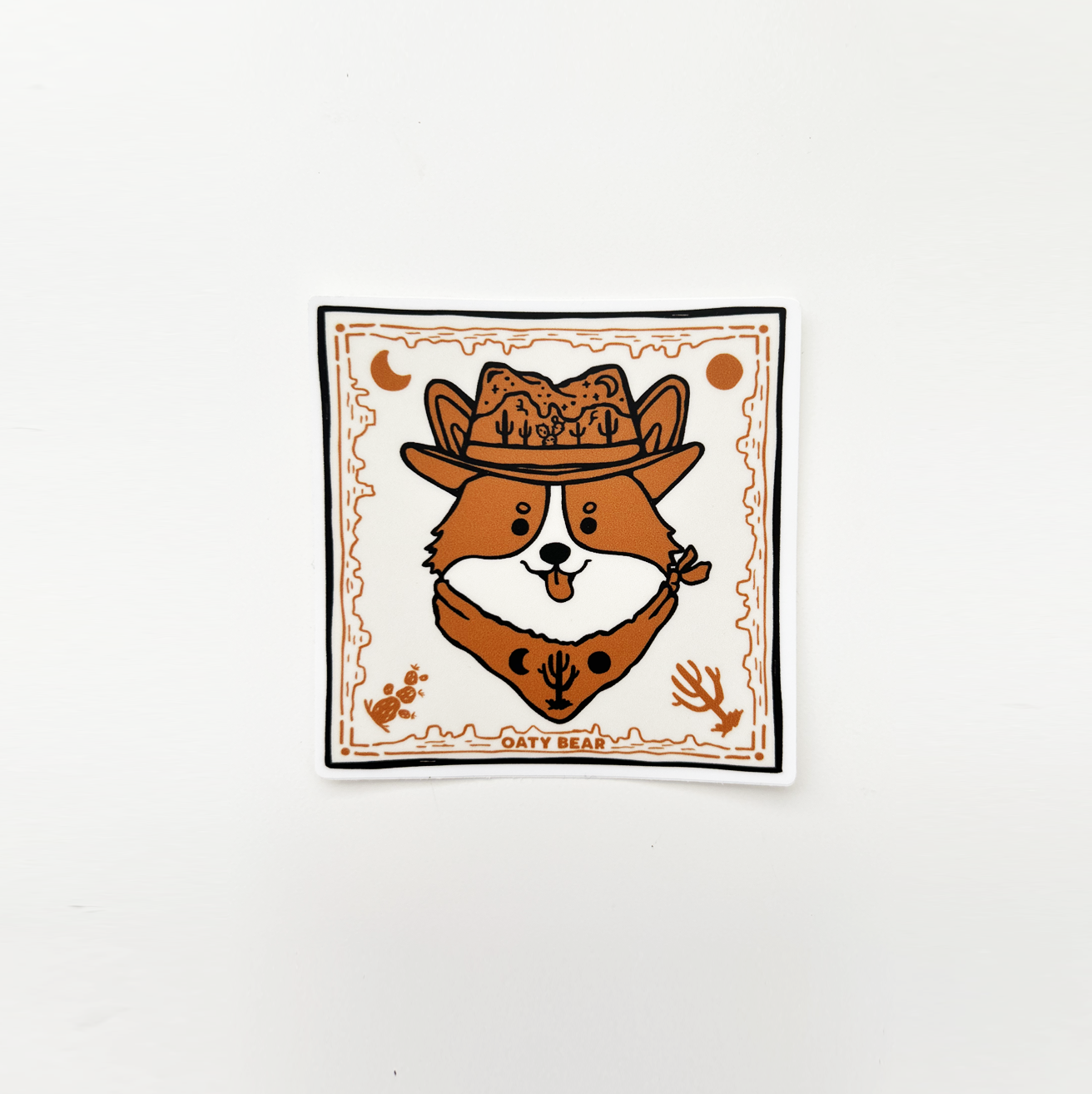 Desert Corgi Vinyl Sticker