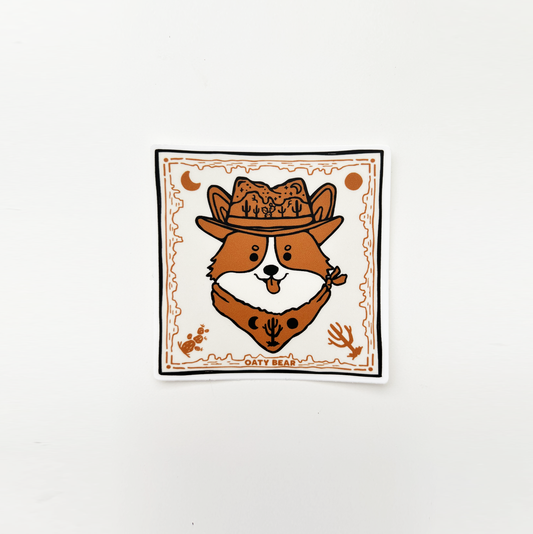 Desert Corgi Vinyl Sticker