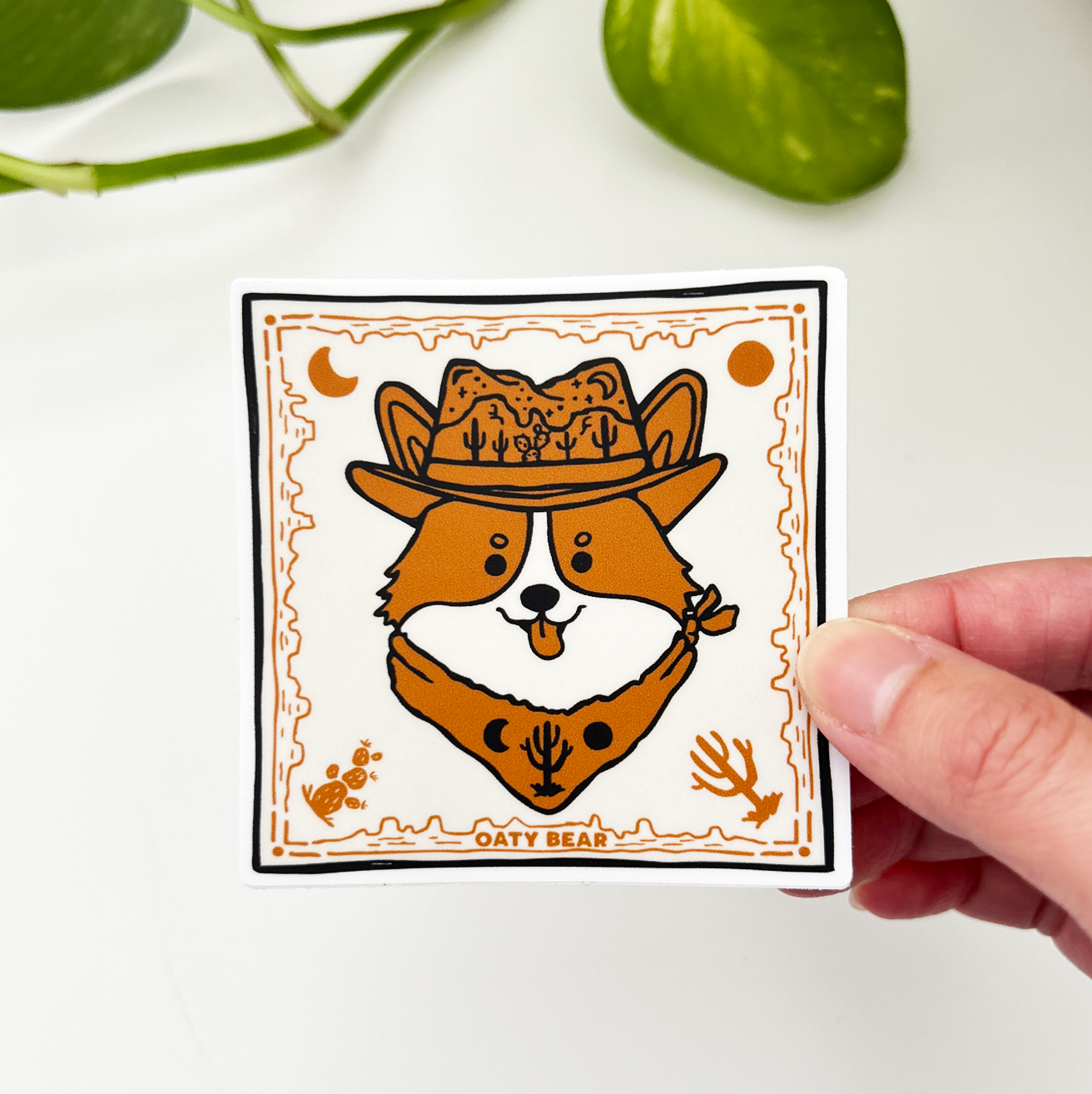 Desert Corgi Vinyl Sticker
