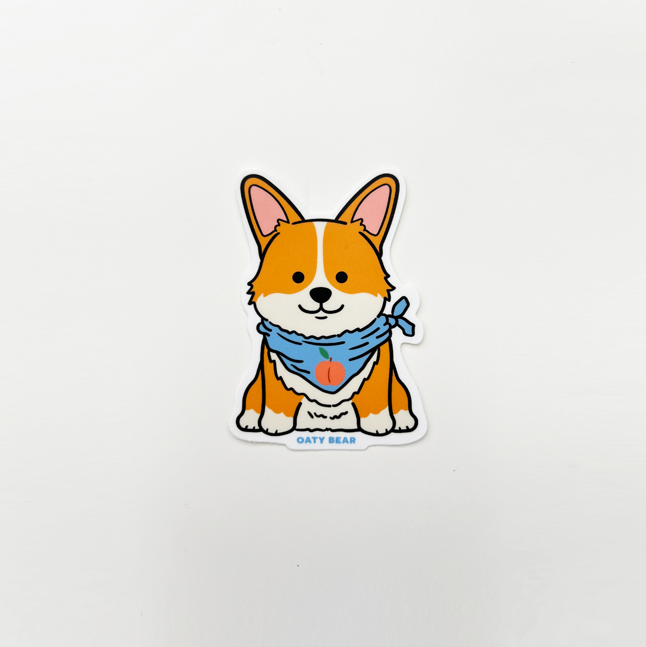 Corgi Red with Peach Bandana Vinyl Sticker