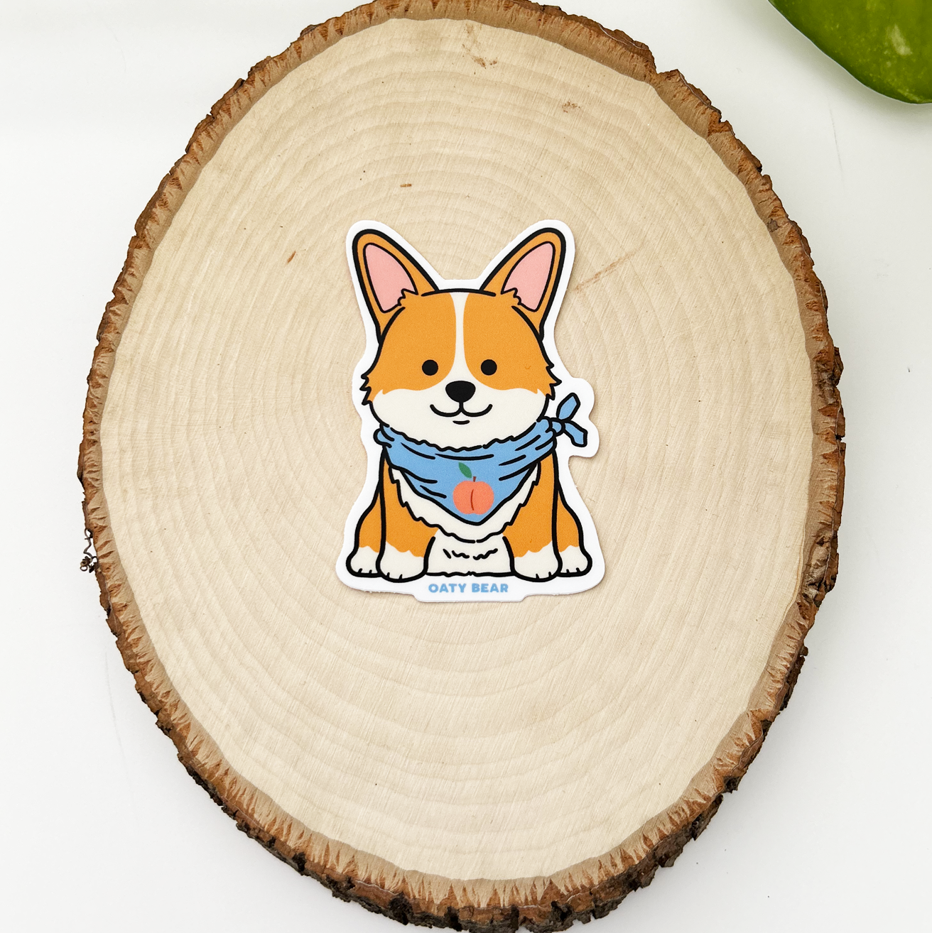 Corgi Red with Peach Bandana Vinyl Sticker