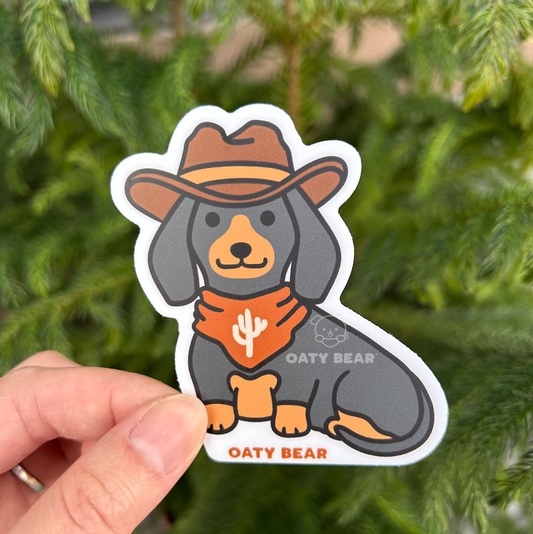 Doxie - Cowboy Vinyl Sticker