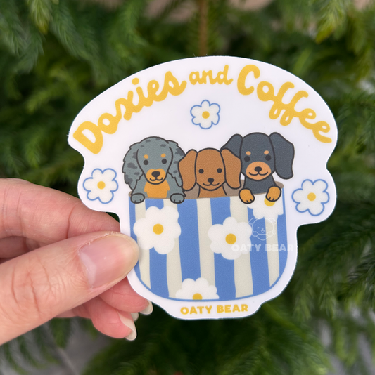 Doxie - Coffee Vinyl Sticker