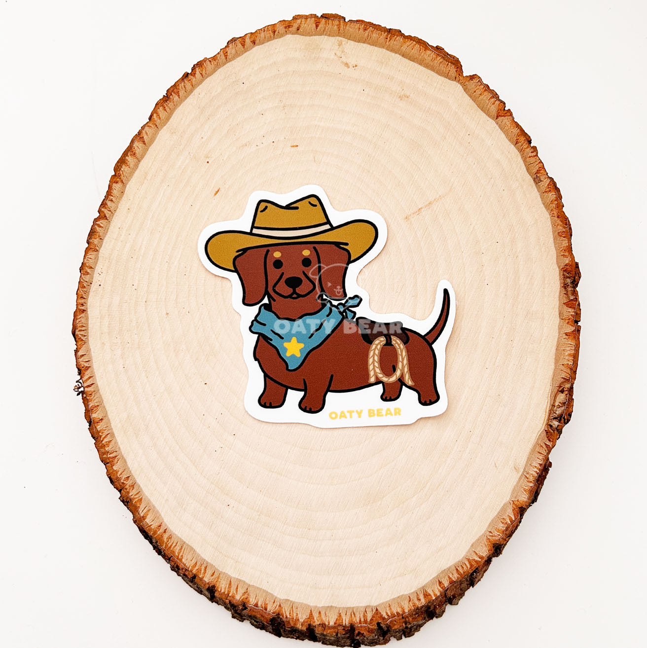Doxie Western Brown Vinyl Sticker