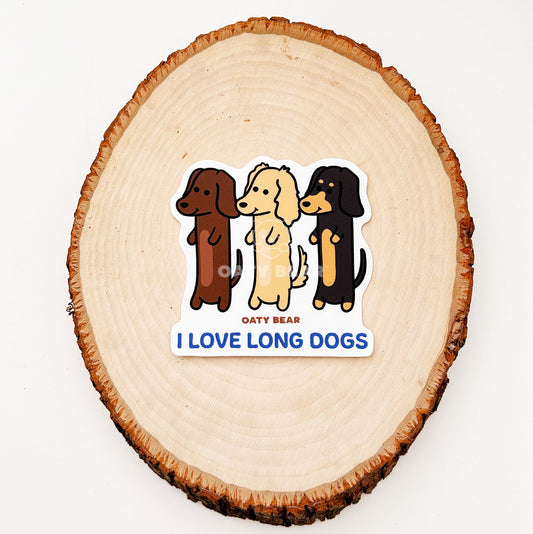 Doxie I Love Long Dogs Vinyl Sticker