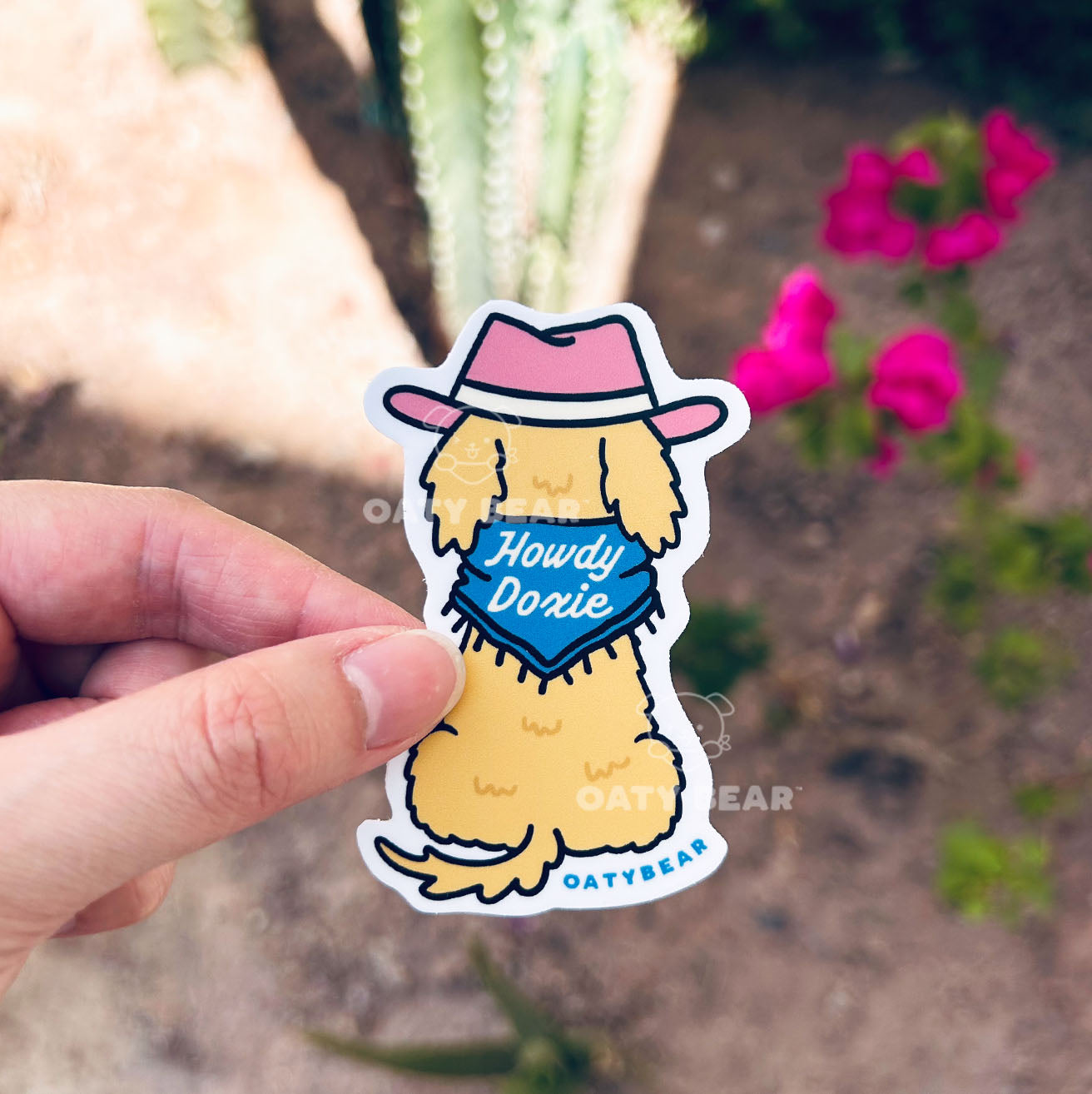 Doxie Howdy Longhaired Vinyl Sticker