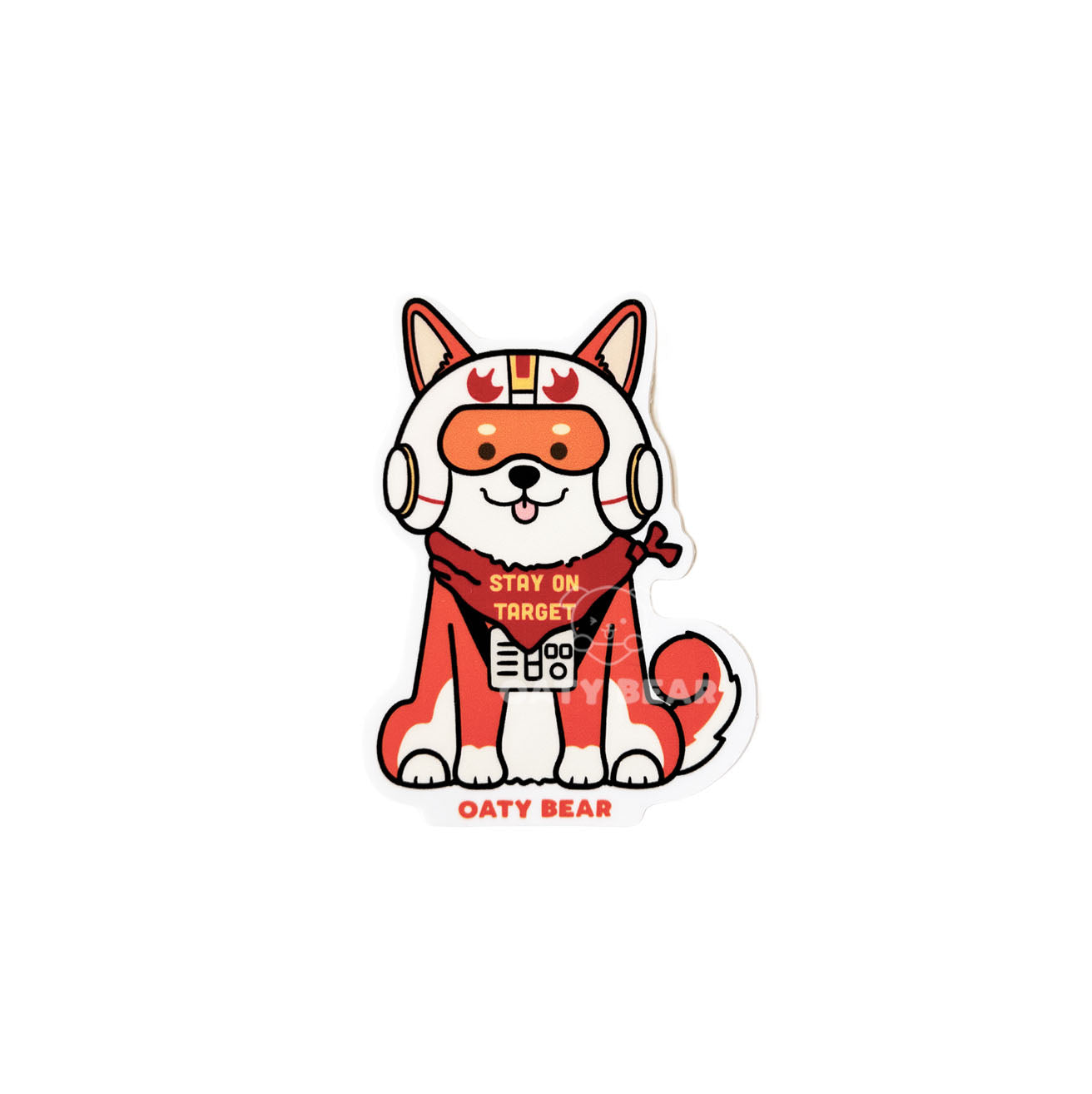 Star Paws Shiba Pilot Vinyl Sticker