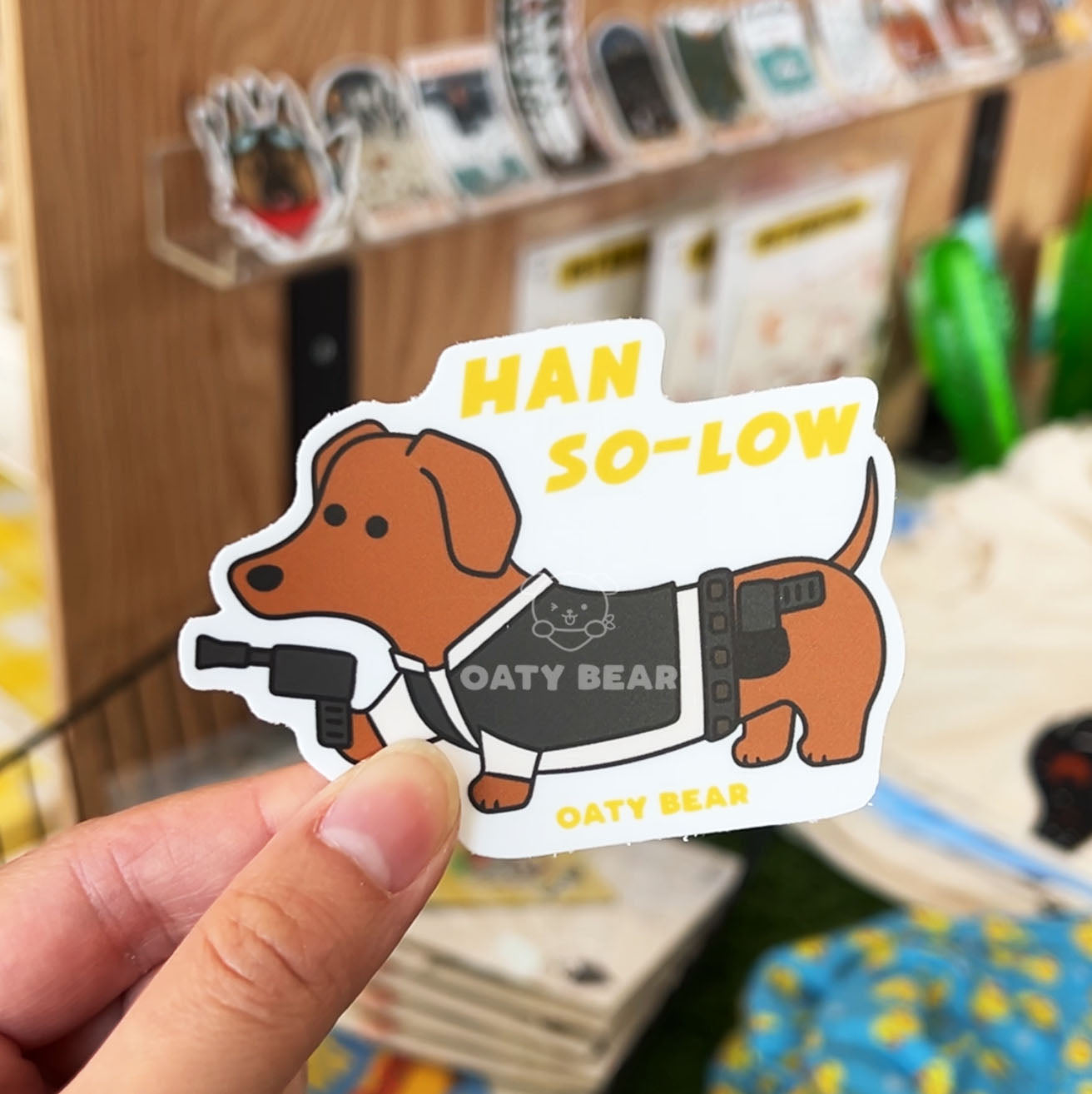 Star Paws Dachshund Han So-Low Vinyl Sticker
