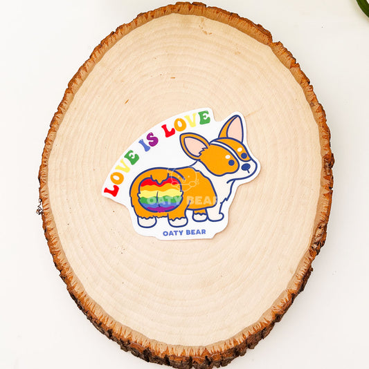 Pride - Corgi Love Vinyl Sticker