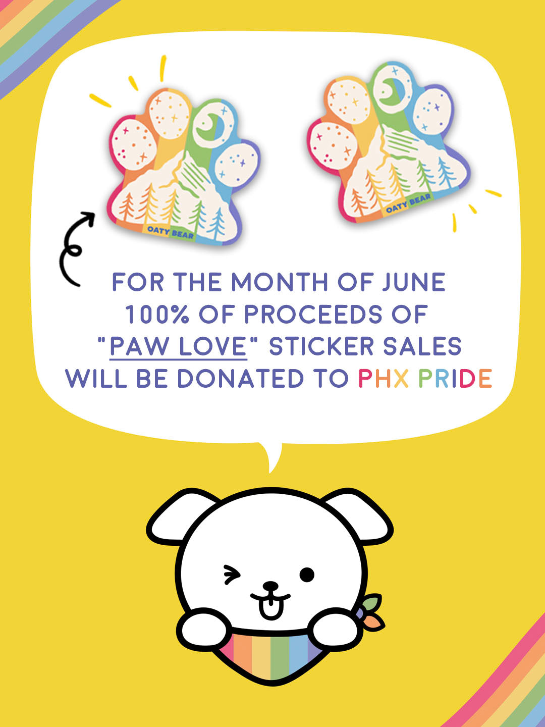 Pride - Paw Love Vinyl Sticker