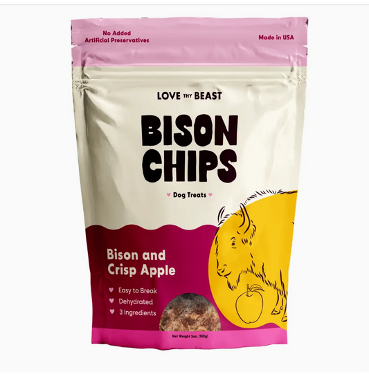 Love Thy Beast -Bison Chips Dehydrated Dog Treats - 5 oz