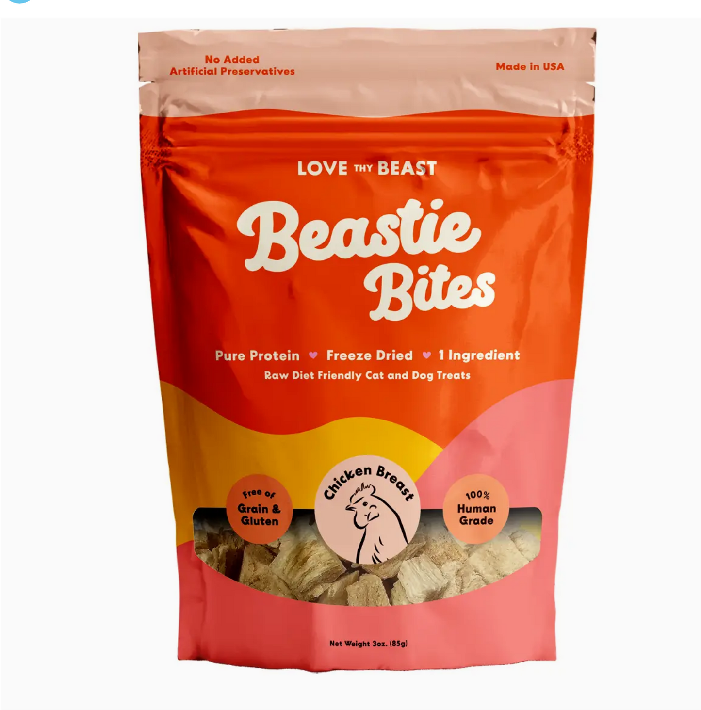 Love Thy Beast -Freeze-Dried Chicken Breast Dog & Cat Treat, 3-oz bag