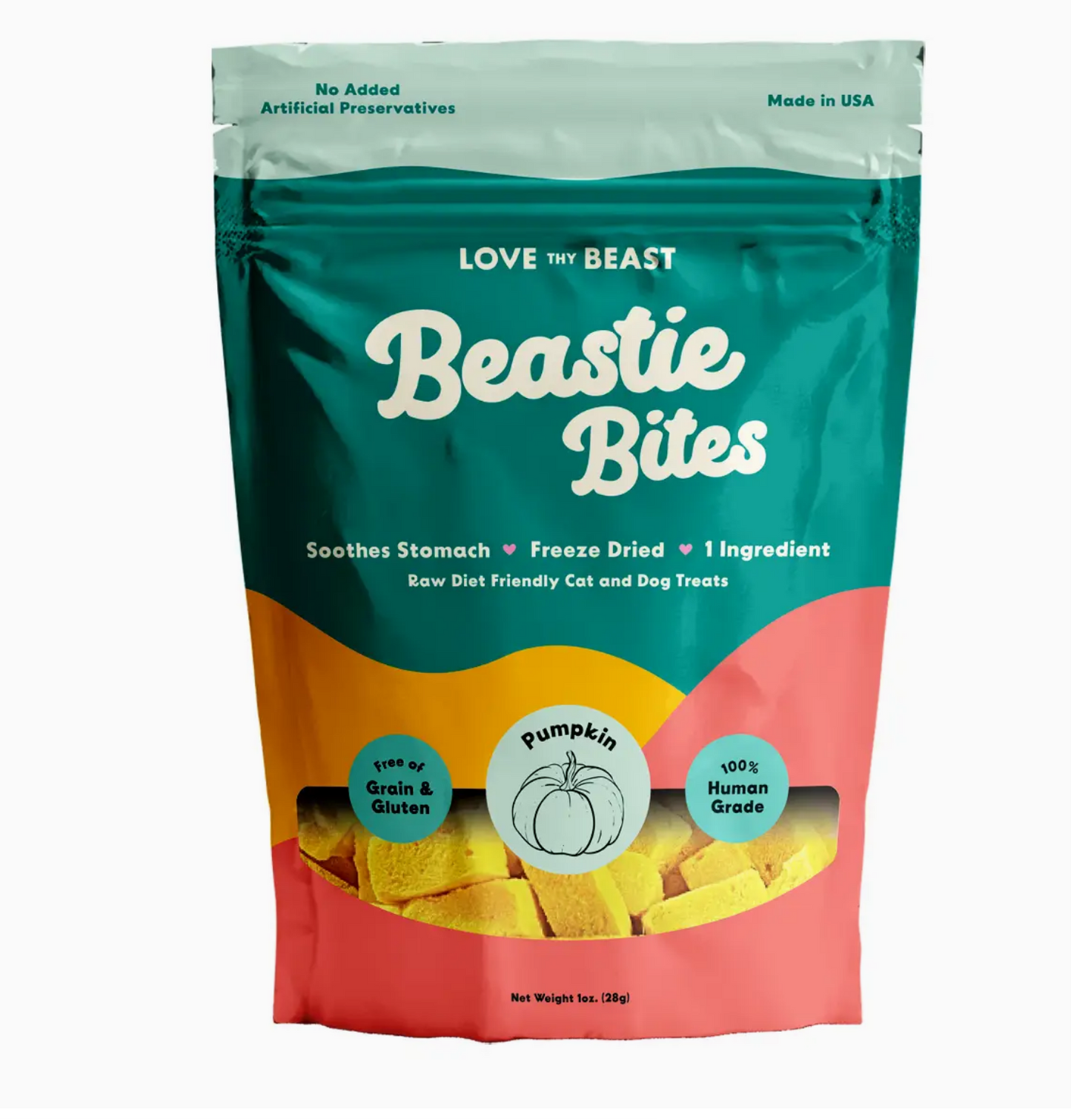 Love Thy Beast -Freeze-Dried Pumpkin Dog & Cat Treat, 1-oz bag